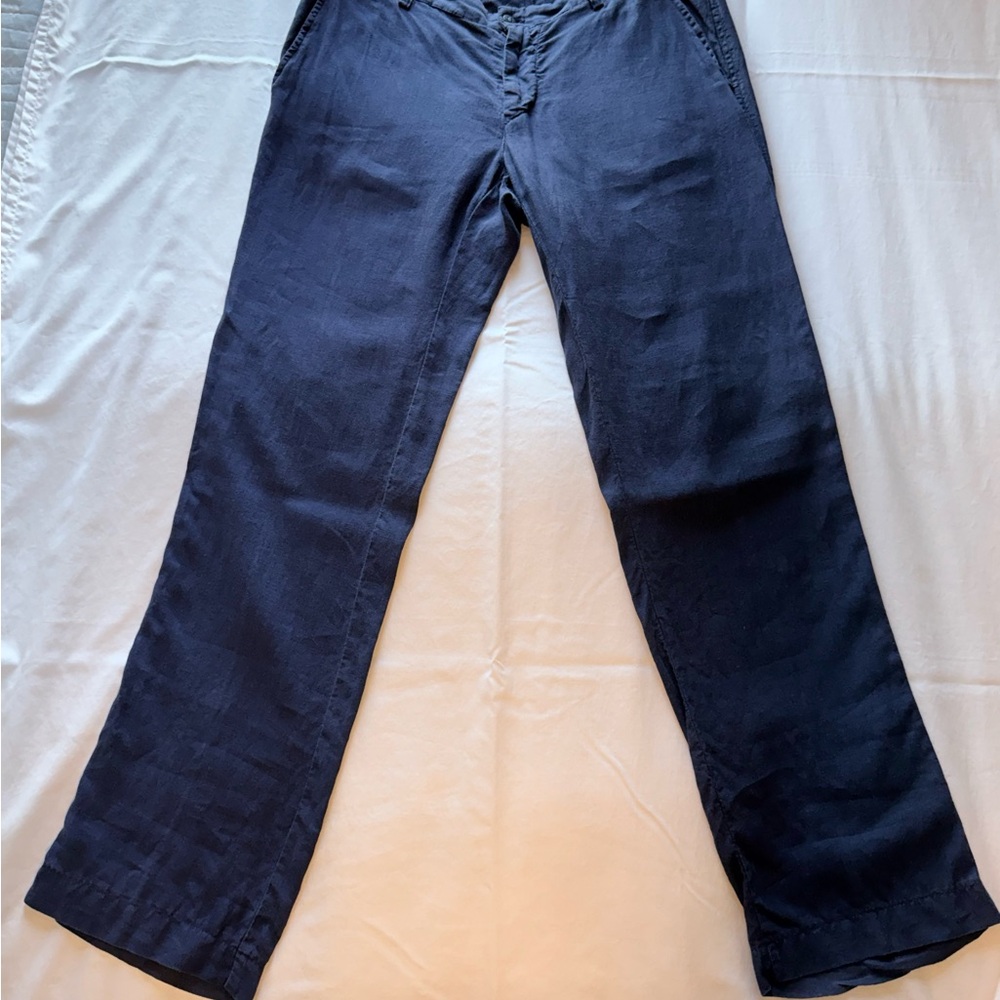 Mason Linen Indigo Trousers size 34 waist